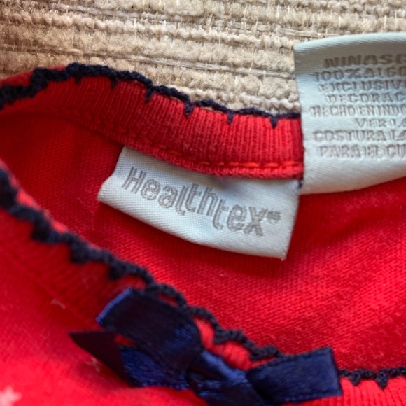 Healthtex Vintage Toddler Girl Red Sleeveless Dress with Flower Detail - 3T - Picture 8 of 9